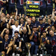 The Red Bull team celebrate Max Verstappen's win